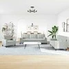Sofa Sofos komplektas su pagalvėlėmis, 3 dalių, pilkas, aksomas
