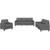 Sofa Sofos komplektas su pagalvėlėmis, 3 dalių, pilkas, audinys