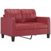 Sofa Sofos komplektas su pagalvėlėmis, 3 dalių, vyno, dirbtinė oda