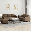 Sofa Sofos komplektas su pagalvėlėmis, 3 dalių, rudas, audinys