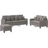 Sofa Sofos komplektas su pagalvėlėmis, 3 dalių, taupe, audinys
