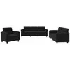 Sofa Sofos komplektas su pagalvėlėmis, 3 dalių, juodas, audinys