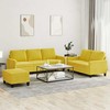 Sofa Sofos komplektas su pagalvėlėmis, 3 dalių, geltonas, aksomas