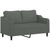 Sofa Sofos komplektas su pagalvėlėmis, 3 dalių, pilkas, audinys