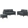 Sofa Sofos komplektas su pagalvėlėmis, 3 dalių, pilkas, aksomas
