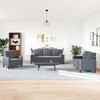 Sofa Sofos komplektas su pagalvėlėmis, 3 dalių, pilkas, aksomas