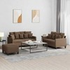 Sofa Sofos komplektas su pagalvėlėmis, 3 dalių, rudas, audinys