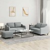 Sofa Sofos komplektas su pagalvėlėmis, 3 dalių, pilkas, audinys