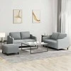Sofa Sofos komplektas su pagalvėlėmis, 3 dalių, pilkas, audinys