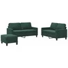 Sofa Sofos komplektas su pagalvėlėmis, 3 dalių, žalias, aksomas