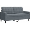 Sofa Sofos komplektas su pagalvėlėmis, 3 dalių, pilkas, aksomas