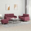 Sofa Sofos komplektas su pagalvėlėmis, 3 dalių, vyno, audinys