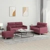 Sofa Sofos komplektas su pagalvėlėmis, 3 dalių, vyno, audinys