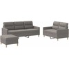 Sofa Sofos komplektas su pagalvėlėmis, 3 dalių, taupe, audinys