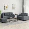 Sofa Sofos komplektas su pagalvėlėmis, 3 dalių, pilkas, aksomas