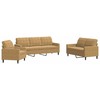 Sofa Sofos komplektas su pagalvėlėmis, 3 dalių, rudas, aksomas
