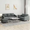 Sofa Sofos komplektas su pagalvėlėmis, 3 dalių, pilkas, audinys