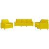 Sofa Sofos komplektas su pagalvėlėmis, 3 dalių, geltonas, audinys