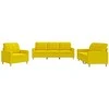 Sofa Sofos komplektas su pagalvėlėmis, 3 dalių, geltonas, audinys