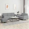Sofa Sofos komplektas su pagalvėlėmis, 3 dalių, pilkas, audinys