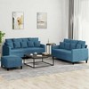 Sofa Sofos komplektas su pagalvėlėmis, 3 dalių, mėlynas, aksomas