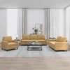 Sofa Sofos komplektas su pagalvėlėmis, 3 dalių, rudas, aksomas