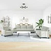Sofa Sofos komplektas su pagalvėlėmis, 3 dalių, pilkas, aksomas