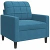 Sofa Sofos komplektas su pagalvėlėmis, 3 dalių, mėlynas, aksomas