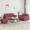 Sofa Sofos komplektas su pagalvėlėmis, 3 dalių, vyno, audinys