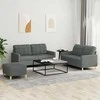Sofa Sofos komplektas su pagalvėlėmis, 3 dalių, pilkas, audinys