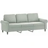 Sofa Sofos komplektas su pagalvėlėmis, 3 dalių, pilkas, aksomas