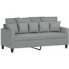 Sofa Sofos komplektas su pagalvėlėmis, 3 dalių, pilkas, audinys