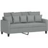 Sofa Sofos komplektas su pagalvėlėmis, 3 dalių, pilkas, audinys