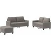 Sofa Sofos komplektas su pagalvėlėmis, 3 dalių, taupe, audinys