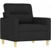 Sofa Sofos komplektas su pagalvėlėmis, 3 dalių, juodas, audinys