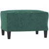 Sofa Sofos komplektas su pagalvėlėmis, 3 dalių, žalias, aksomas