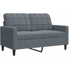 Sofa Sofos komplektas su pagalvėlėmis, 3 dalių, pilkas, aksomas