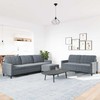 Sofa Sofos komplektas su pagalvėlėmis, 3 dalių, pilkas, aksomas