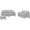 Sofa Sofos komplektas su pagalvėlėmis, 3 dalių, pilkas, aksomas