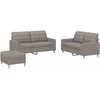 Sofa Sofos komplektas su pagalvėlėmis, 3 dalių, taupe, audinys
