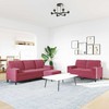 Sofa Sofos komplektas su pagalvėlėmis, 3 dalių, vyno, aksomas