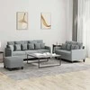Sofa Sofos komplektas su pagalvėlėmis, 3 dalių, pilkas, audinys