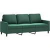 Sofa Sofos komplektas su pagalvėlėmis, 3 dalių, žalias, aksomas