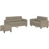 Sofa Sofos komplektas su pagalvėlėmis, 3 dalių, taupe, audinys