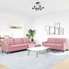 Sofa Sofos komplektas su pagalvėlėmis, 3 dalių, rožinis, aksomas
