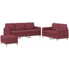Sofa Sofos komplektas su pagalvėlėmis, 3 dalių, vyno, audinys