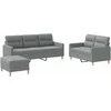 Sofa Sofos komplektas su pagalvėlėmis, 3 dalių, pilkas, audinys