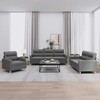 Sofa Sofos komplektas su pagalvėlėmis, 3 dalių, pilkas, audinys