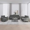 Sofa Sofos komplektas su pagalvėlėmis, 3 dalių, pilkas, audinys
