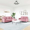 Sofa Sofos komplektas su pagalvėlėmis, 3 dalių, rožinis, aksomas